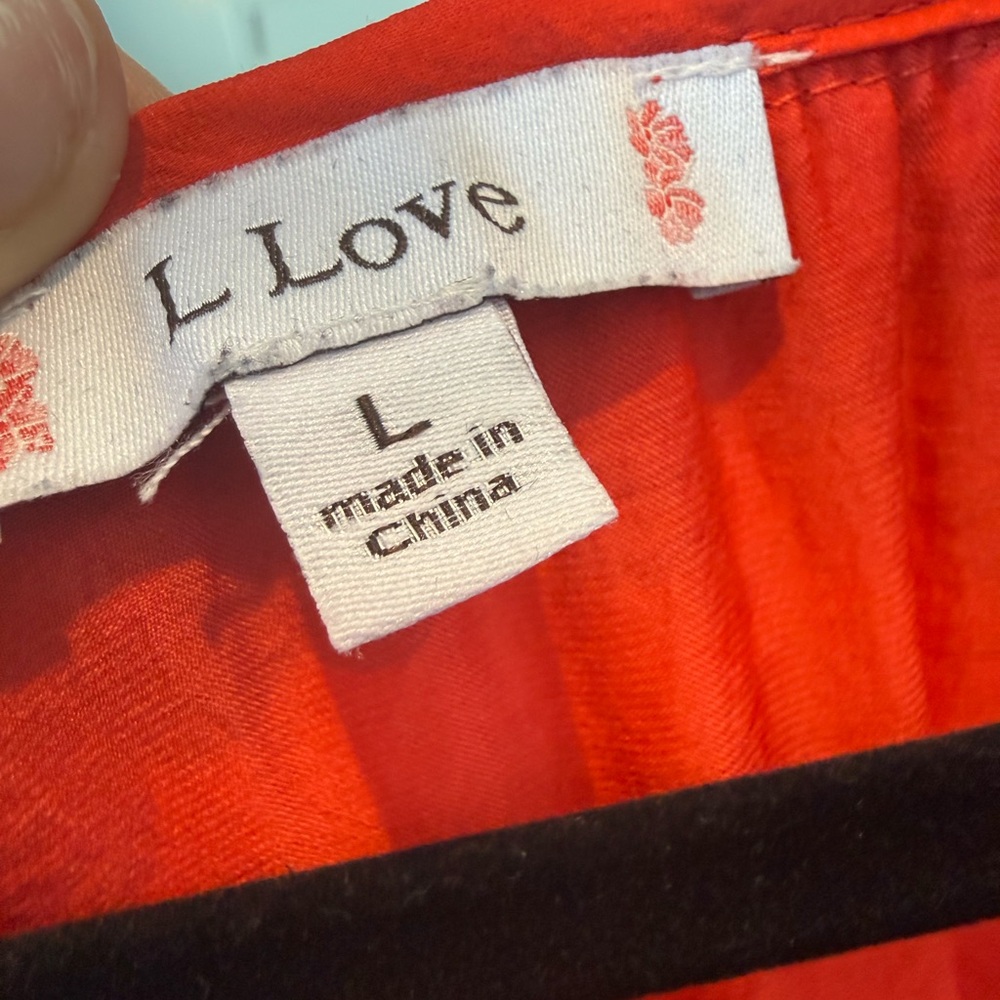 Love Red Ruffled Button-Down Blouse - Picture 2 of 2